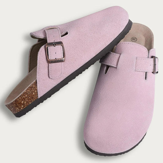 Crestar Cork Suede Mules Slippers – Classic Unisex Outdoor Clogs with Arch Support