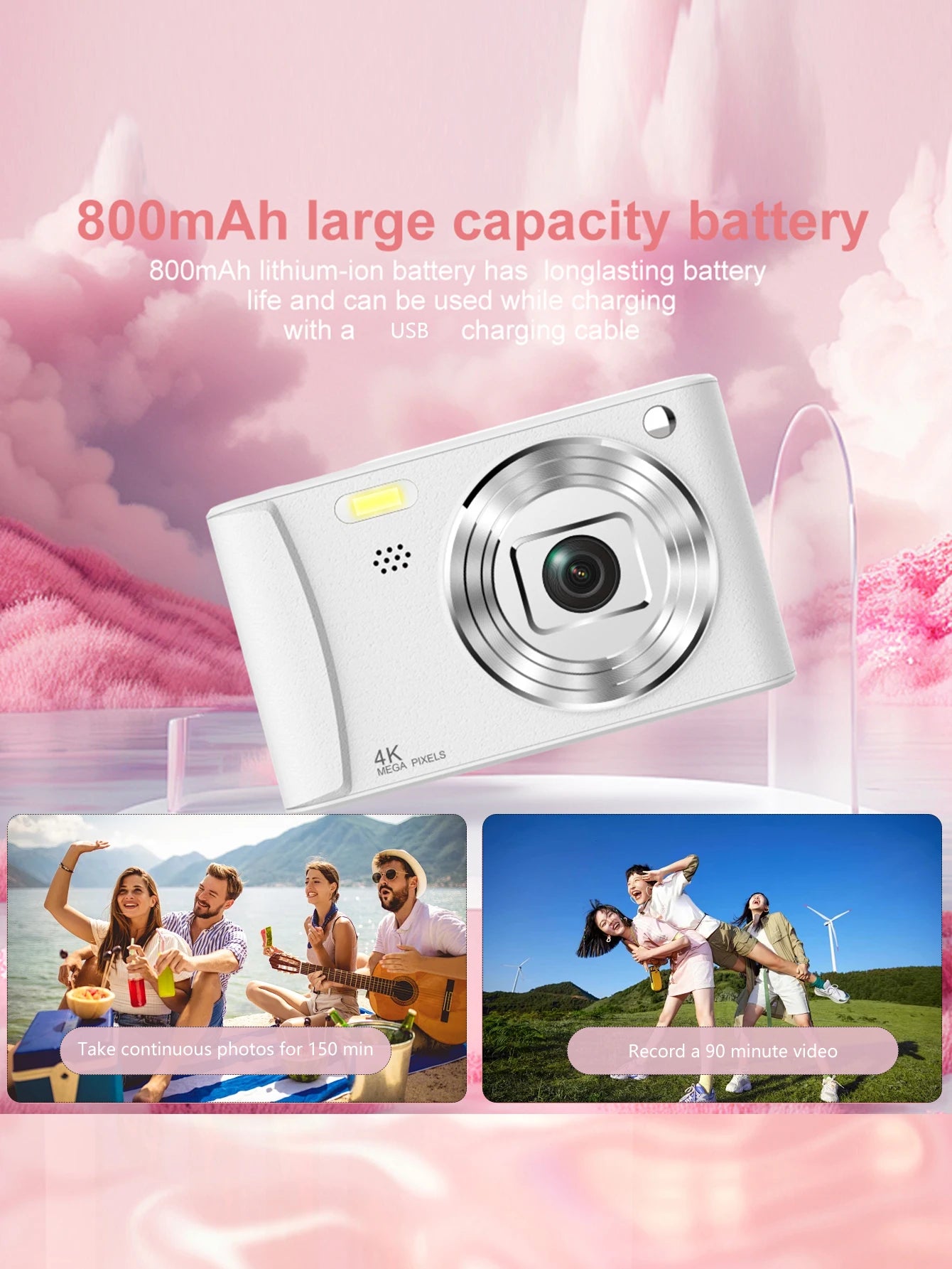 Vintage High Definition Dual-Lens Digital Camera with USB 3.0 – Perfect for Travel and On-The-Go Photography (Includes 32GB