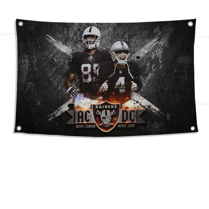 Customizable Raiders Flag - High-Quality Polyester Banner for Outdoor Decor & Room Aesthetic