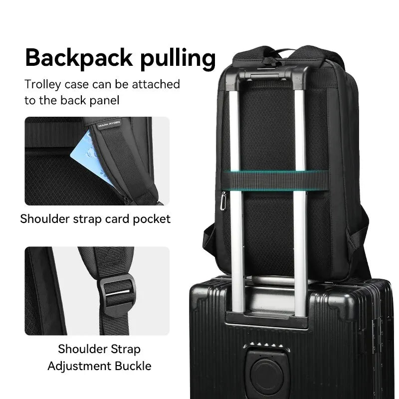 MARK RYDEN Slim Laptop Backpack for Men Business Minimalist Backpack YKK Zipper Scratch Resistant with USB