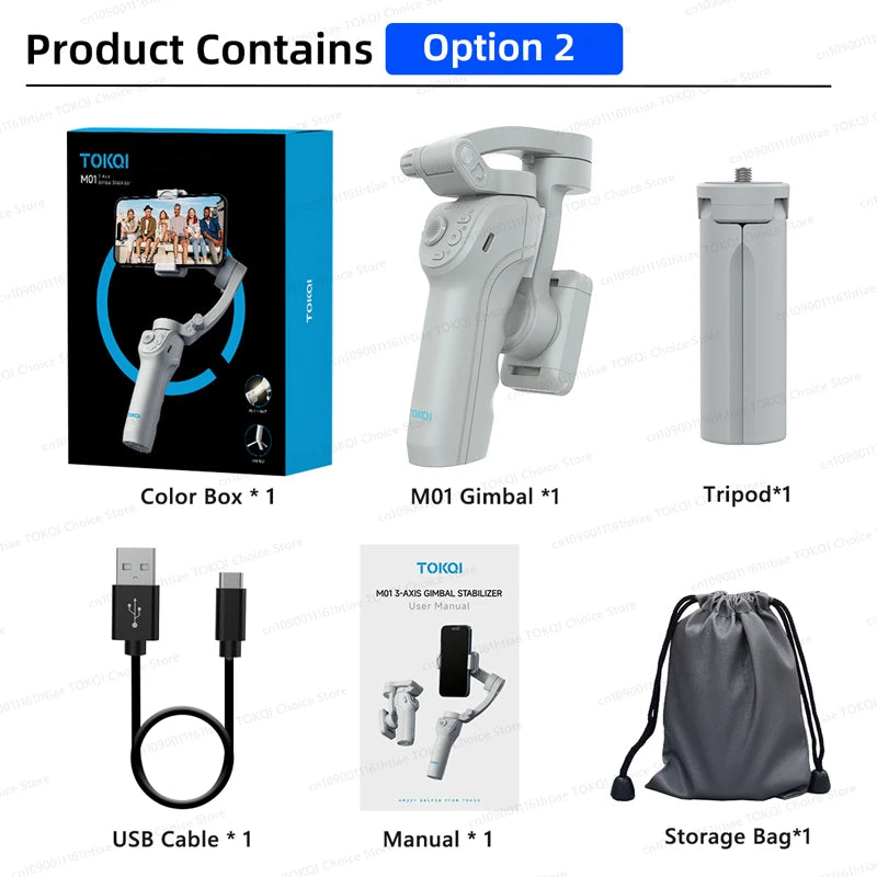 Handheld Gimbal Phone Stabilizer with Fill Light for Smartphone 3-Axis anti Shake Foldable Holder Selfie Tripod for Iphone