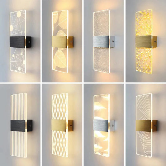 Indoor Acrylic Wall Lamp 6W Modern LED Wall Light Nordic Sconce Lamps Balcony Bedside Lights for Home Decoration AC85-265V