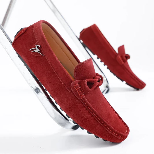 Tide Men’s Business Moccasin Shoes – Black, Blue & Red Casual Luxury Loafers (Size 38-47)