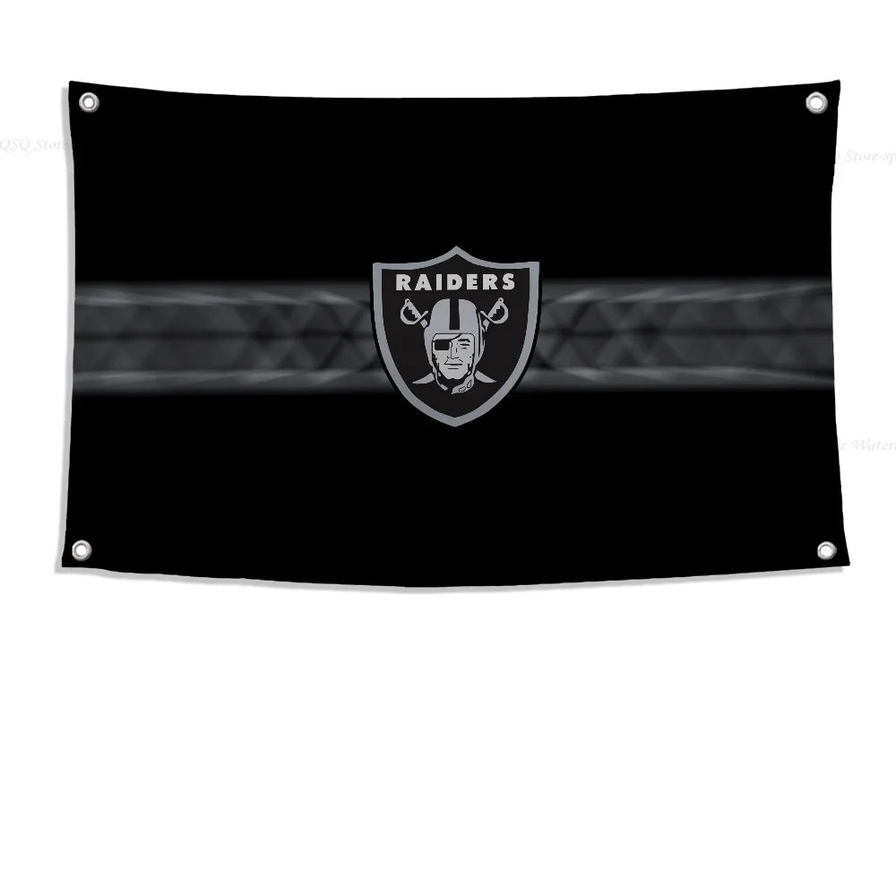 Customizable Raiders Flag - High-Quality Polyester Banner for Outdoor Decor & Room Aesthetic