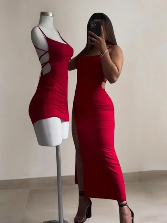 Explosive Summer Halter Strap Bodycon Dress – Spice Girl Vibe High-Sensibility Clubwear