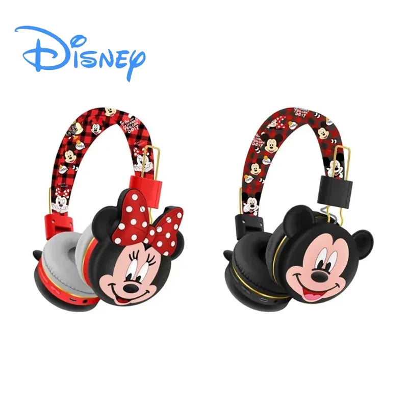 Disney Bluetooth Earphone Print Mickey Minnie Wireless Earphone HIFI Sound Foldable Earphone with Microphone Anime Cartoon