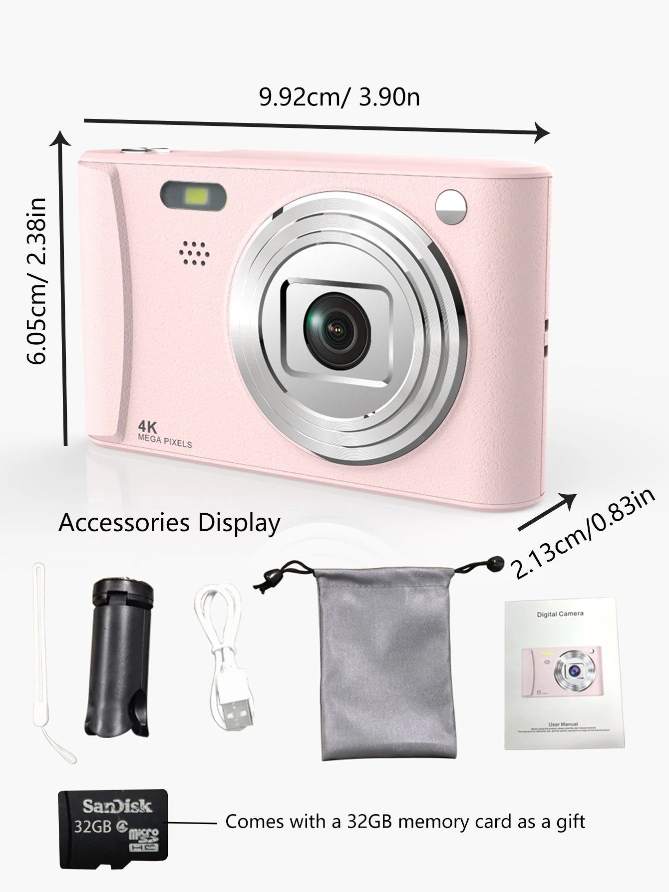 Vintage High Definition Dual-Lens Digital Camera with USB 3.0 – Perfect for Travel and On-The-Go Photography (Includes 32GB