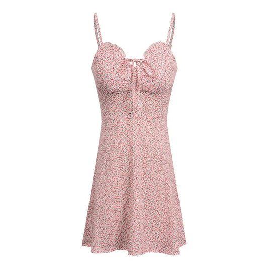 Summer Floral V-Neck Camisole Mini Dress – Sexy Spaghetti Strap Bodycon Beach Dress (S–2XL)