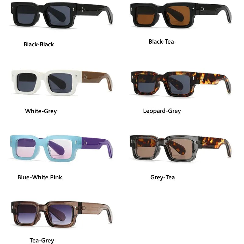 Vintage Small Square Sunglasses for Men & Women – Retro Fashion Thick Edge Frame UV400 Luxury Shades