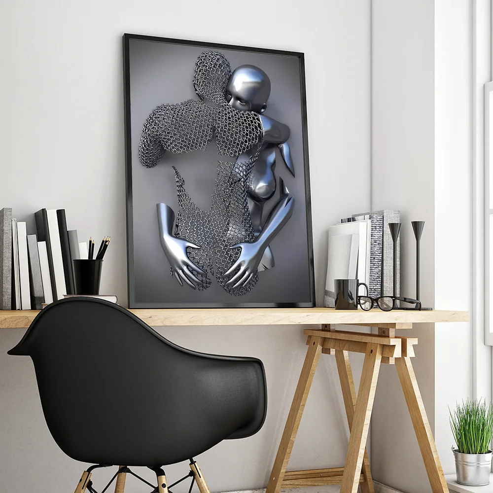 Metal Figure Statue Classic Movie Posters Waterproof Paper Sticker Coffee House Bar Decor Art Wall Stickers