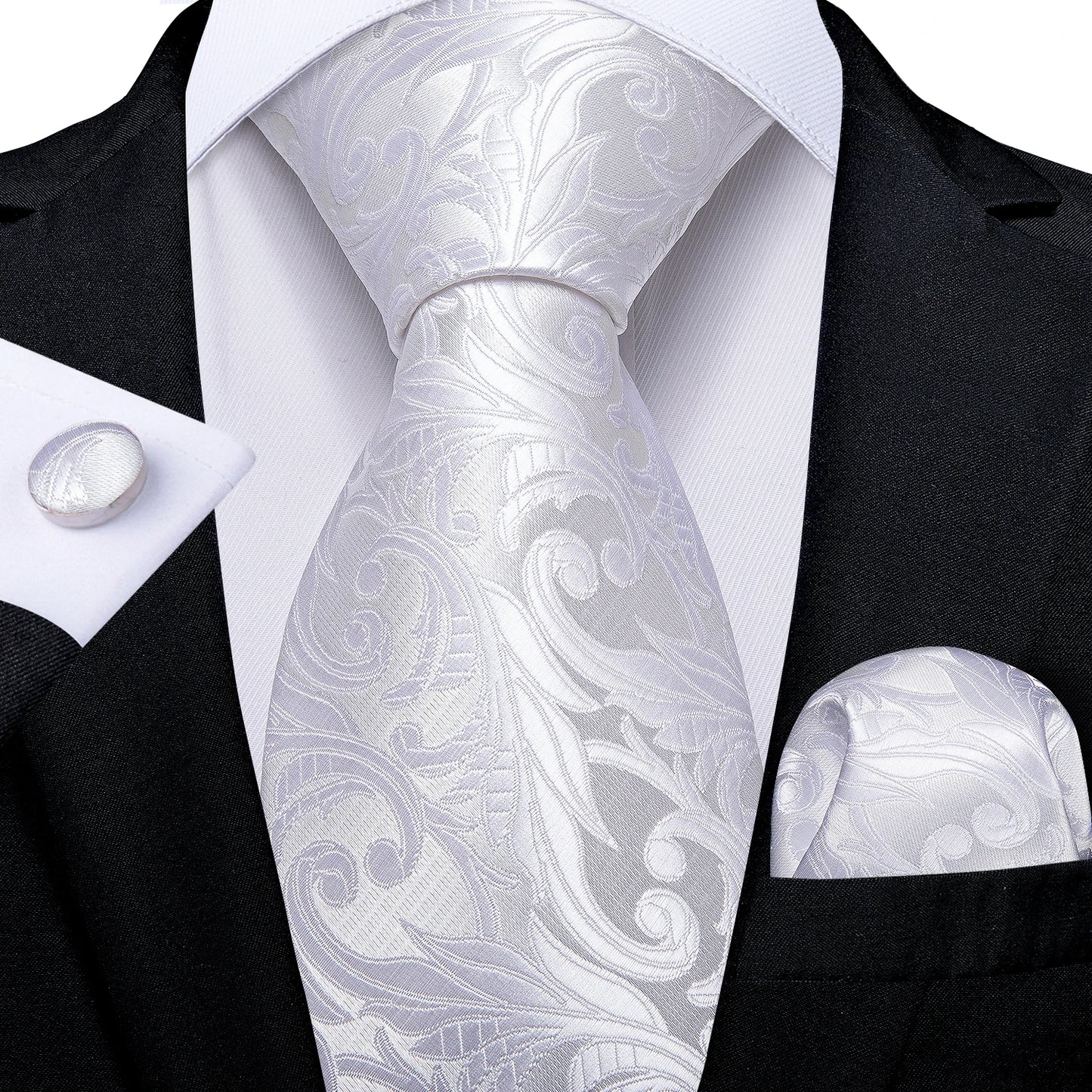 Men’s Paisley Tie Set – Luxury Silk-Feel Necktie, Pocket Square & Cufflinks – Formal Wedding & Prom Gift Set