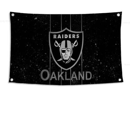 Customizable Raiders Flag - High-Quality Polyester Banner for Outdoor Decor & Room Aesthetic