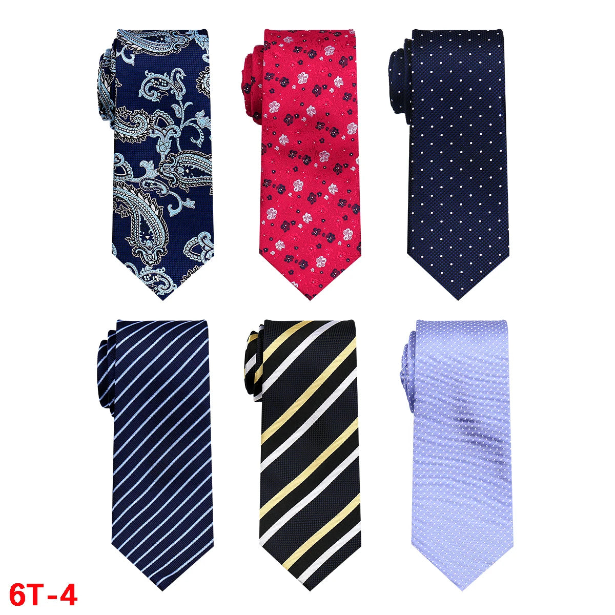 6-Pack Classic Woven Jacquard Men’s Ties – Business & Wedding Necktie Set | Formal Accessories for Workplace or Gift