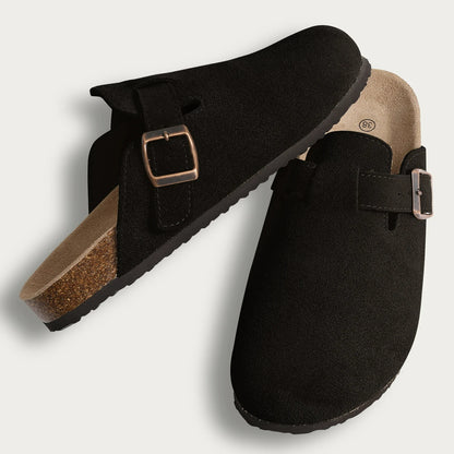 Crestar Cork Suede Mules Slippers – Classic Unisex Outdoor Clogs with Arch Support