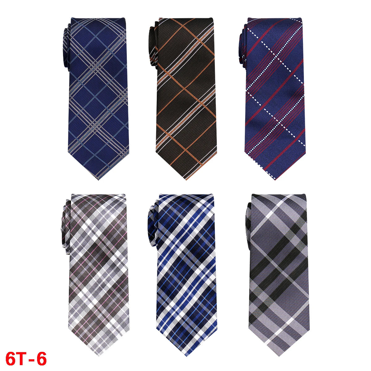 6-Pack Classic Woven Jacquard Men’s Ties – Business & Wedding Necktie Set | Formal Accessories for Workplace or Gift