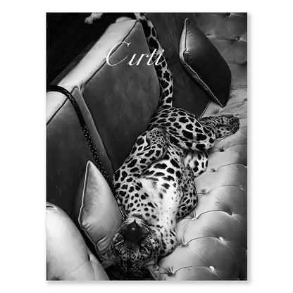 Black Colour Cool Trendy Fashion Sexy Women Wall Art Poster Dog and Luxury Car Decoration Bedroom Canvas Painting Wall Art