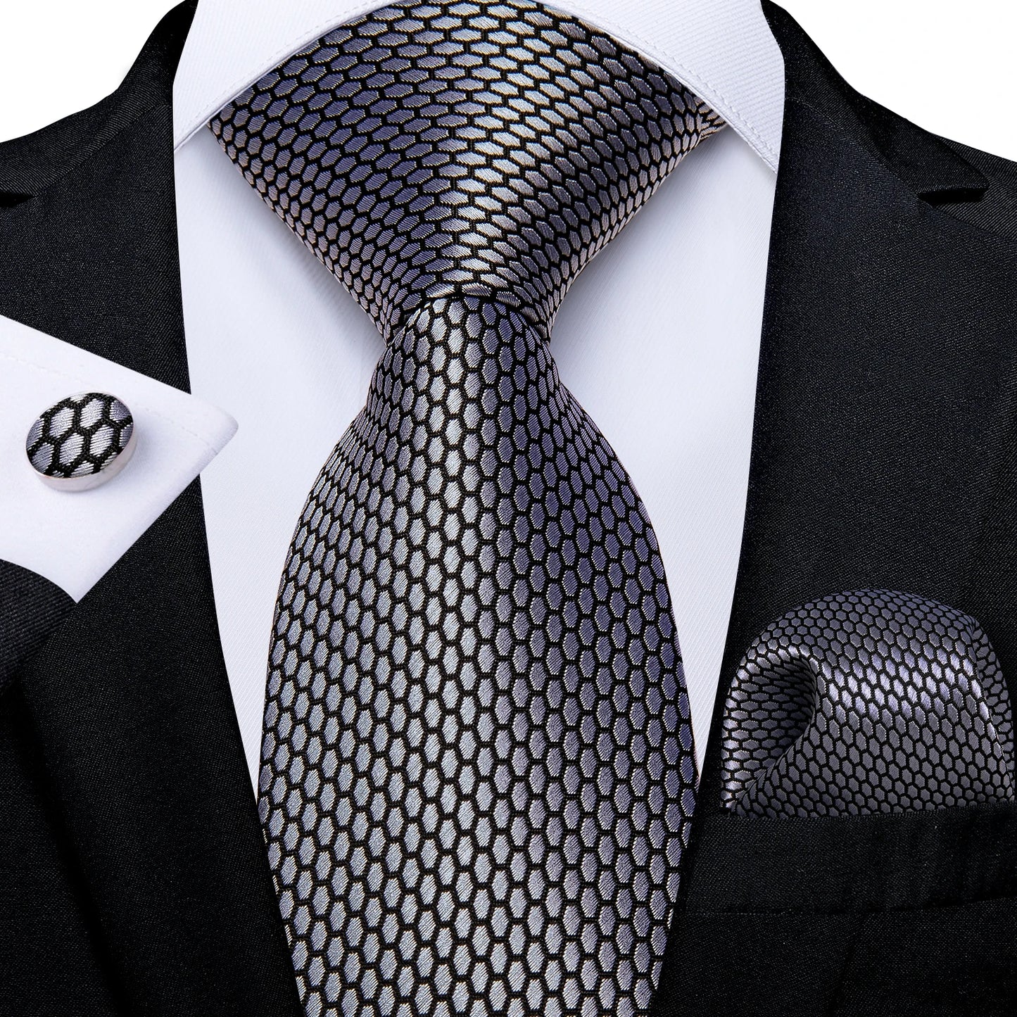 Men’s Paisley Tie Set – Luxury Silk-Feel Necktie, Pocket Square & Cufflinks – Formal Wedding & Prom Gift Set