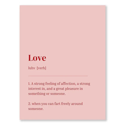 Valentine's Day Queue Gallery Printable Poster - Vintage Romantic Wall Art Cute Pink Heart Canvas Painting for Home Bedroom Decoration