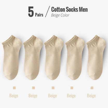95% Combed Cotton Socks Men Business Dress Short Socks Soft Breathable Spring Summer Colorful Sock for Man 5Pairs/Lot Ankle Sock