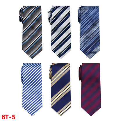 6-Pack Classic Woven Jacquard Men’s Ties – Business & Wedding Necktie Set | Formal Accessories for Workplace or Gift