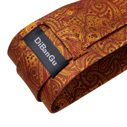 Men’s Paisley Tie Set – Luxury Silk-Feel Necktie, Pocket Square & Cufflinks – Formal Wedding & Prom Gift Set