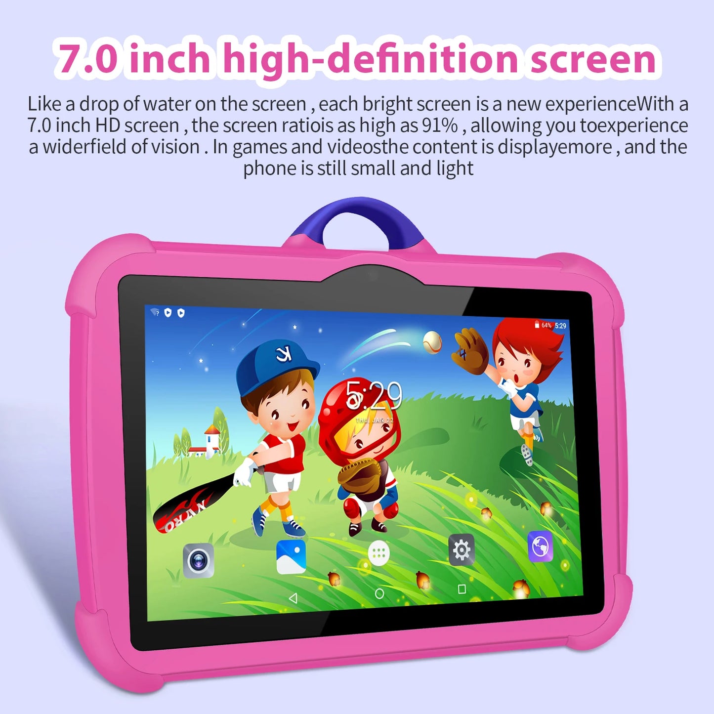 Kids Tablet 7 Inch Quad Core 4GB RAM 64GB ROM Android Learning Education Games Tablets Children'S Gifts