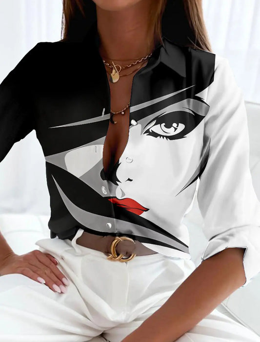 Elegant Loose-Fit Long Sleeve Blouse – Women’s Casual Chic Shirt for Work, Weekends & Evening Wear