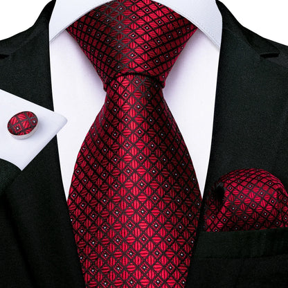 Men’s Paisley Tie Set – Luxury Silk-Feel Necktie, Pocket Square & Cufflinks – Formal Wedding & Prom Gift Set