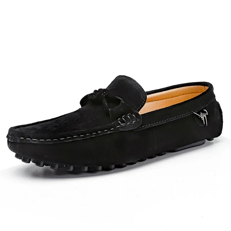 Tide Men’s Business Moccasin Shoes – Black, Blue & Red Casual Luxury Loafers (Size 38-47)