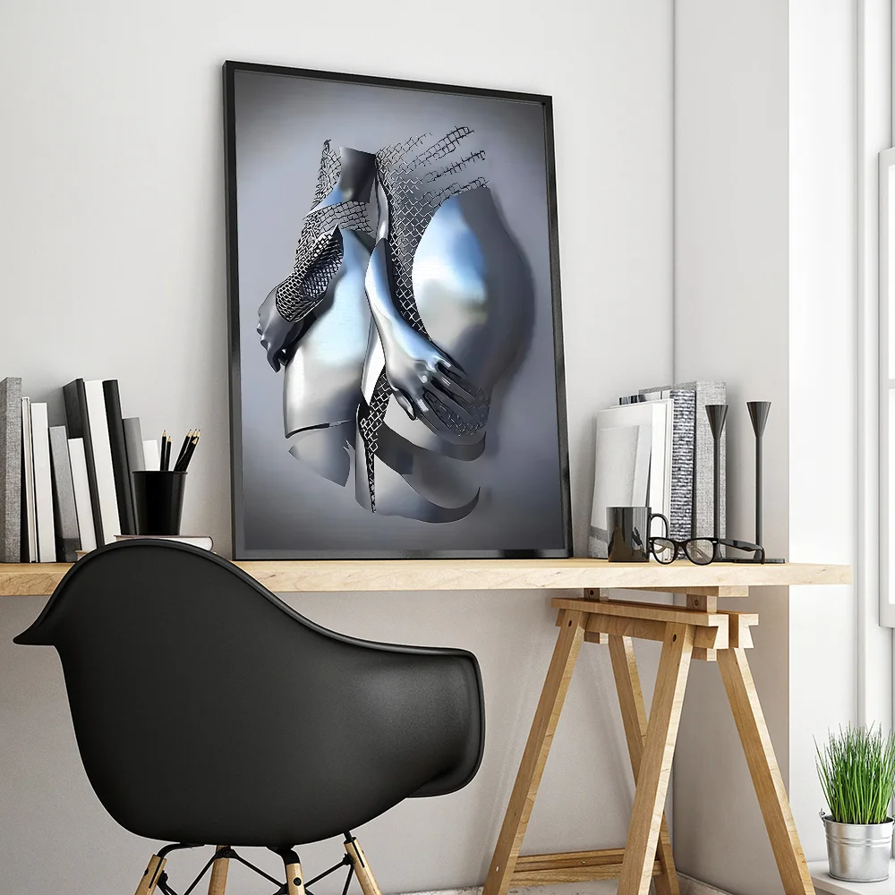 Metal Figure Statue Classic Movie Posters Waterproof Paper Sticker Coffee House Bar Decor Art Wall Stickers