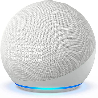 Best-Selling Echo Dot 5th Gen Smart Speaker Bundle – Alexa & Google Assistant, Wireless Clock, Portable (4th & 5th Gen Compatible)