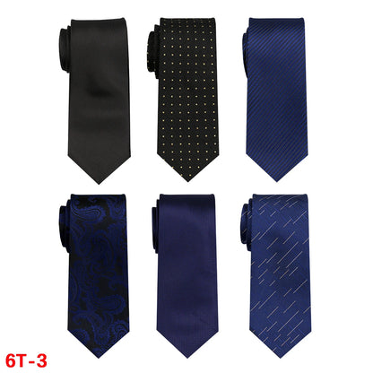 6-Pack Classic Woven Jacquard Men’s Ties – Business & Wedding Necktie Set | Formal Accessories for Workplace or Gift
