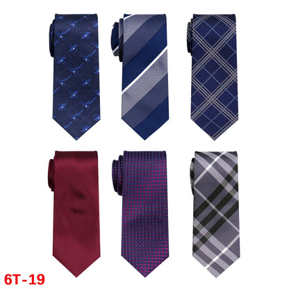 6-Pack Classic Woven Jacquard Men’s Ties – Business & Wedding Necktie Set | Formal Accessories for Workplace or Gift