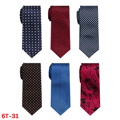 6-Pack Classic Woven Jacquard Men’s Ties – Business & Wedding Necktie Set | Formal Accessories for Workplace or Gift