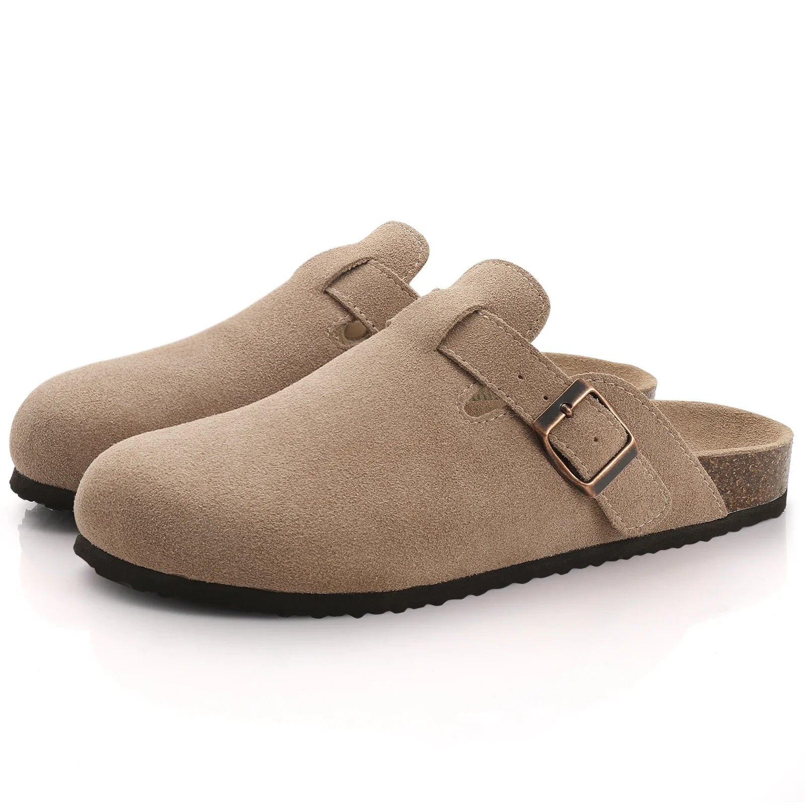 Crestar Cork Suede Mules Slippers – Classic Unisex Outdoor Clogs with Arch Support