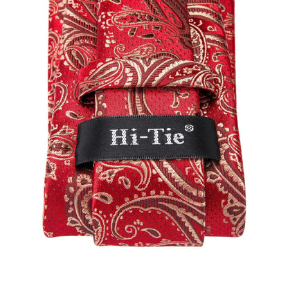 Men’s Elegant Paisley Tie Set – Jacquard Woven Necktie, Pocket Square & Cufflinks for Weddings, Business & Gifts
