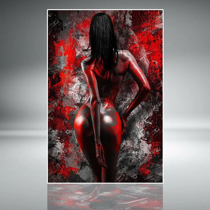 Sexy Nude Women Poster Home Wall Picture Prints Canvas Painting Sensual Red Woman Wall Art for Living Room Decor Mural Frameless