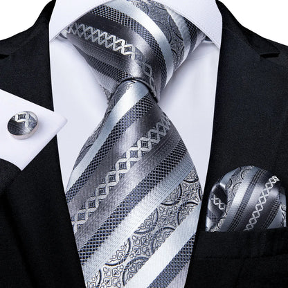Men’s Paisley Tie Set – Luxury Silk-Feel Necktie, Pocket Square & Cufflinks – Formal Wedding & Prom Gift Set