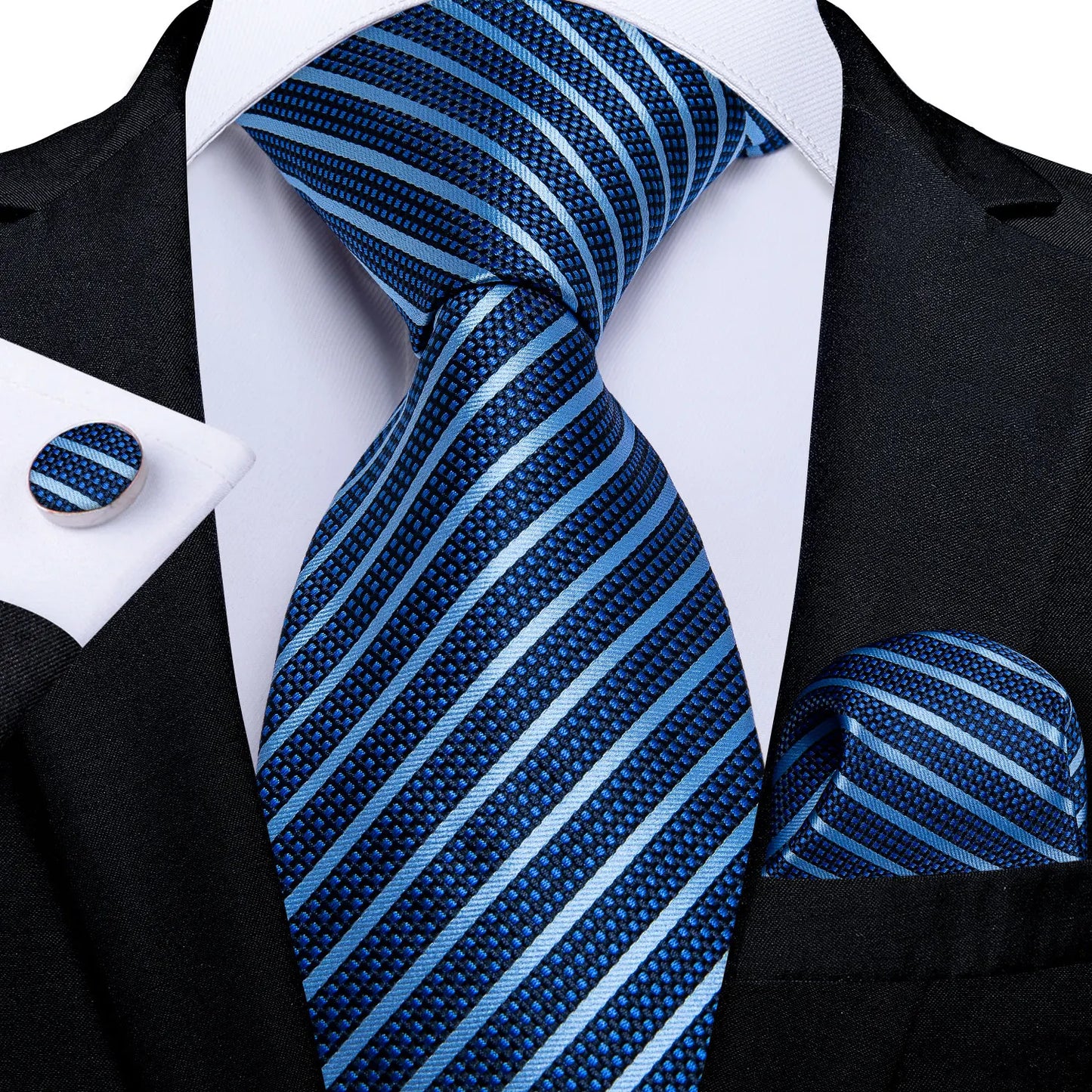 Men’s Paisley Tie Set – Luxury Silk-Feel Necktie, Pocket Square & Cufflinks – Formal Wedding & Prom Gift Set