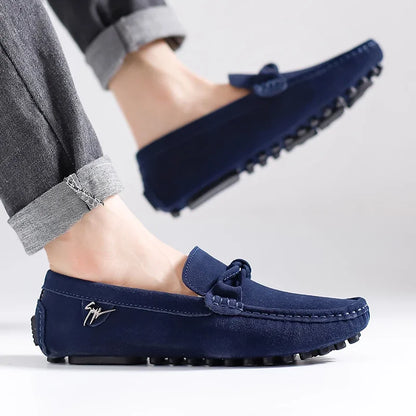 Tide Men’s Business Moccasin Shoes – Black, Blue & Red Casual Luxury Loafers (Size 38-47)