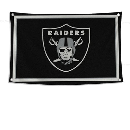 Customizable Raiders Flag - High-Quality Polyester Banner for Outdoor Decor & Room Aesthetic