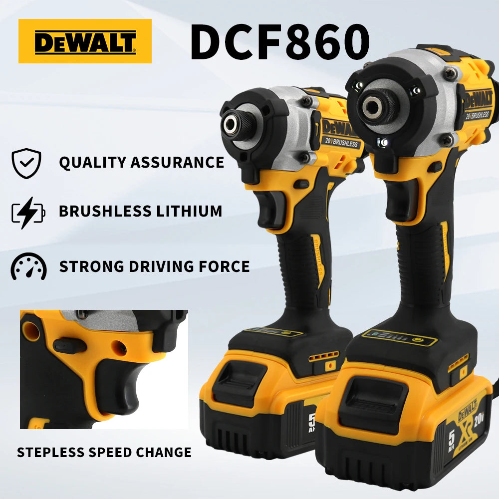 Dewalt DCF860 Cordless Compact Drill/Driver 20V Brushless Electric Drill Upgraded