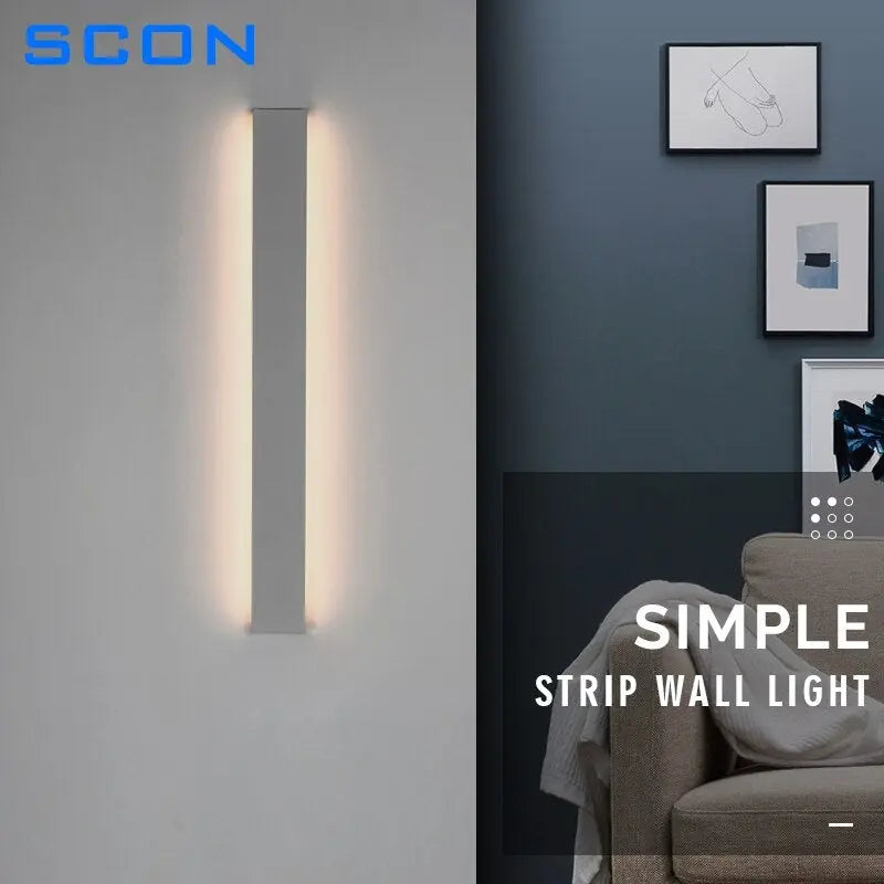 SCON LED Indoor Wall Lamps Thin Modern Bedroom Living Room Stairway Lamp Minimalist Decoration Wall Light Interior Fixtures - DynamicDrop Hub