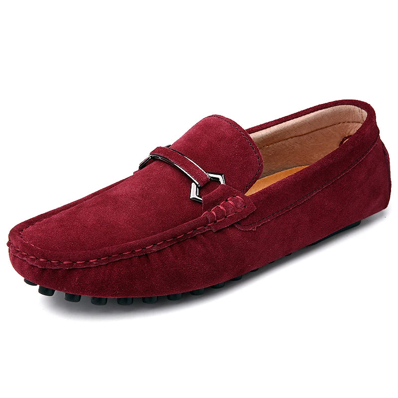 Tide Men’s Business Moccasin Shoes – Black, Blue & Red Casual Luxury Loafers (Size 38-47)