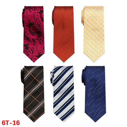 6-Pack Classic Woven Jacquard Men’s Ties – Business & Wedding Necktie Set | Formal Accessories for Workplace or Gift