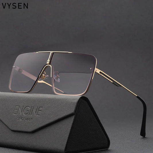 2025 Luxury Oversized Square Sunglasses for Men – Big Frame Retro Shades with Metal Detailing
