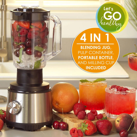 Salter Blender Juicer Set Smoothie Maker 4 in 1 600 Ml Bottle, 2 Speeds, 400 W - DynamicDrop Hub