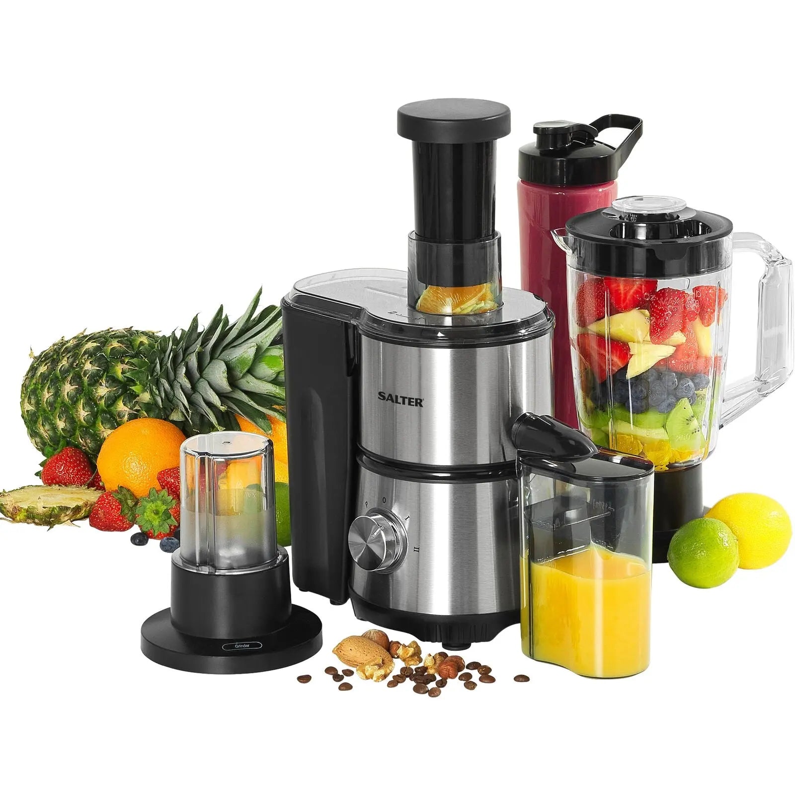 Salter Blender Juicer Set Smoothie Maker 4 in 1 600 Ml Bottle, 2 Speeds, 400 W - DynamicDrop Hub