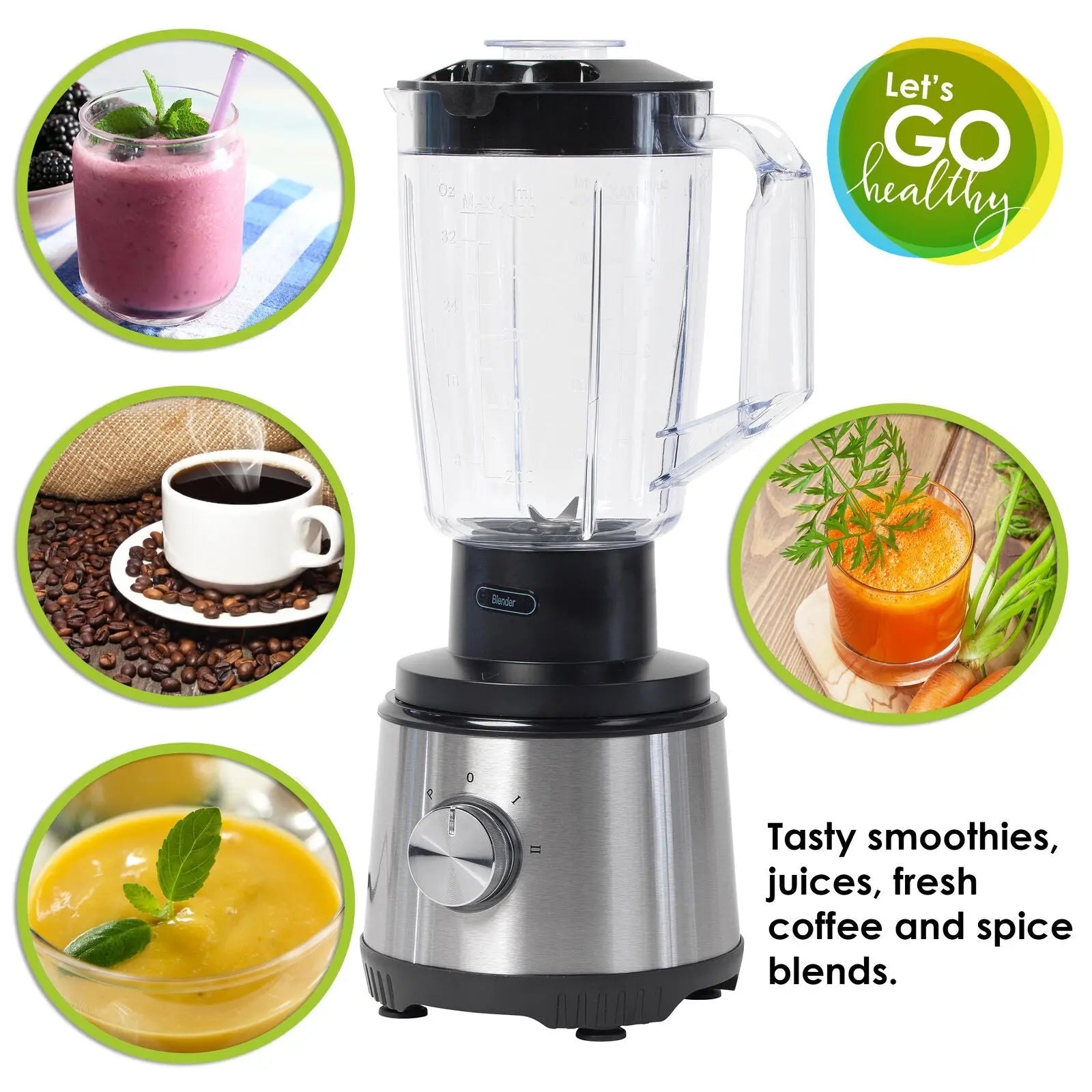 Salter Blender Juicer Set Smoothie Maker 4 in 1 600 Ml Bottle, 2 Speeds, 400 W - DynamicDrop Hub