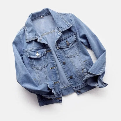 Women's Oversized Denim Jacket – Long Sleeve Spring & Autumn Jean Coat (Up to 5XL)